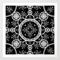 scarab-tile-line-pattern-with-black-background-prints